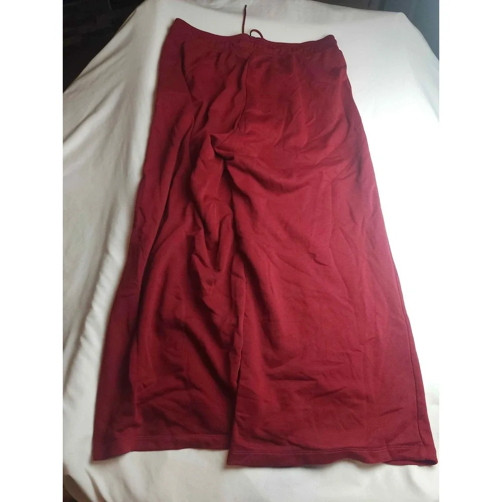 Nike Sportswear Wide Leg Sweatpants Burgundy Red Fleece High Waist XL Womens